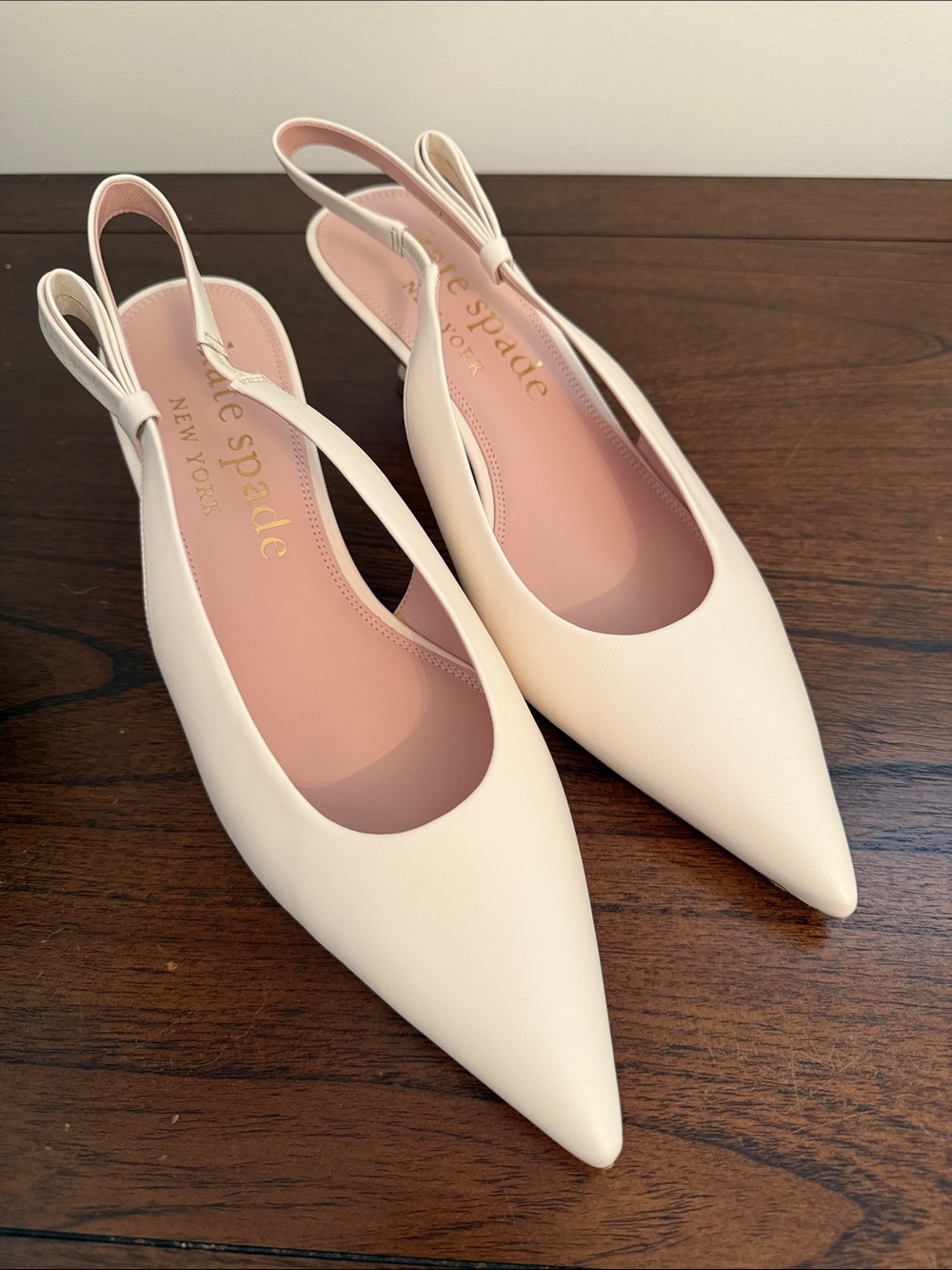 NEW kate spade Cream Pointed Slingback Flats